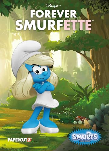 Book cover featuring Smurfette in a forest, with "Forever Smurfette" title.