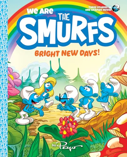 Book cover featuring the Smurfs in a colorful forest landscape.