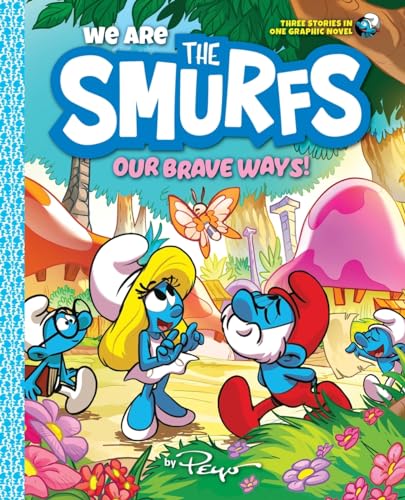 Cover of “We Are the Smurfs” graphic novel featuring Smurf characters.