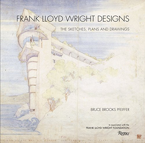 Book cover featuring a watercolor architectural sketch by Frank Lloyd Wright.