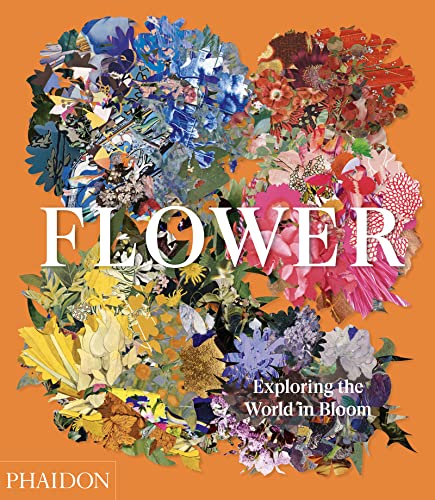 Book cover with colorful floral collage and large white text "FLOWER".