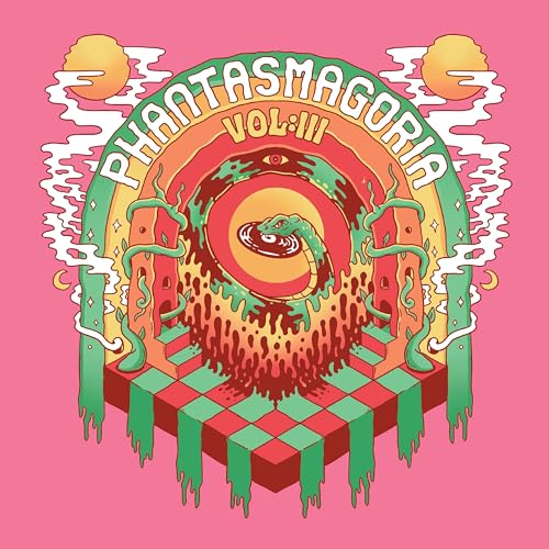 Psychedelic album cover with swirling colors, an eye, and a snake motif.