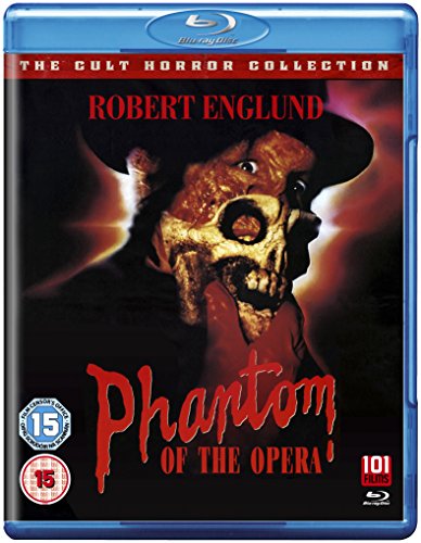 Blu-ray cover for "Phantom of the Opera" featuring a disfigured face.