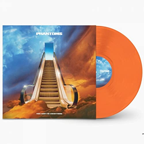 Vinyl record with orange disc and cover featuring an escalator.