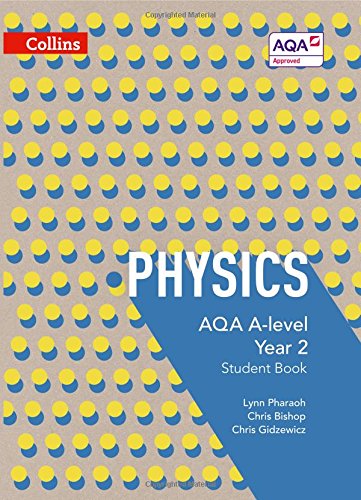 Cover of AQA A Level Physics Year 2 Student Book with yellow dot pattern.