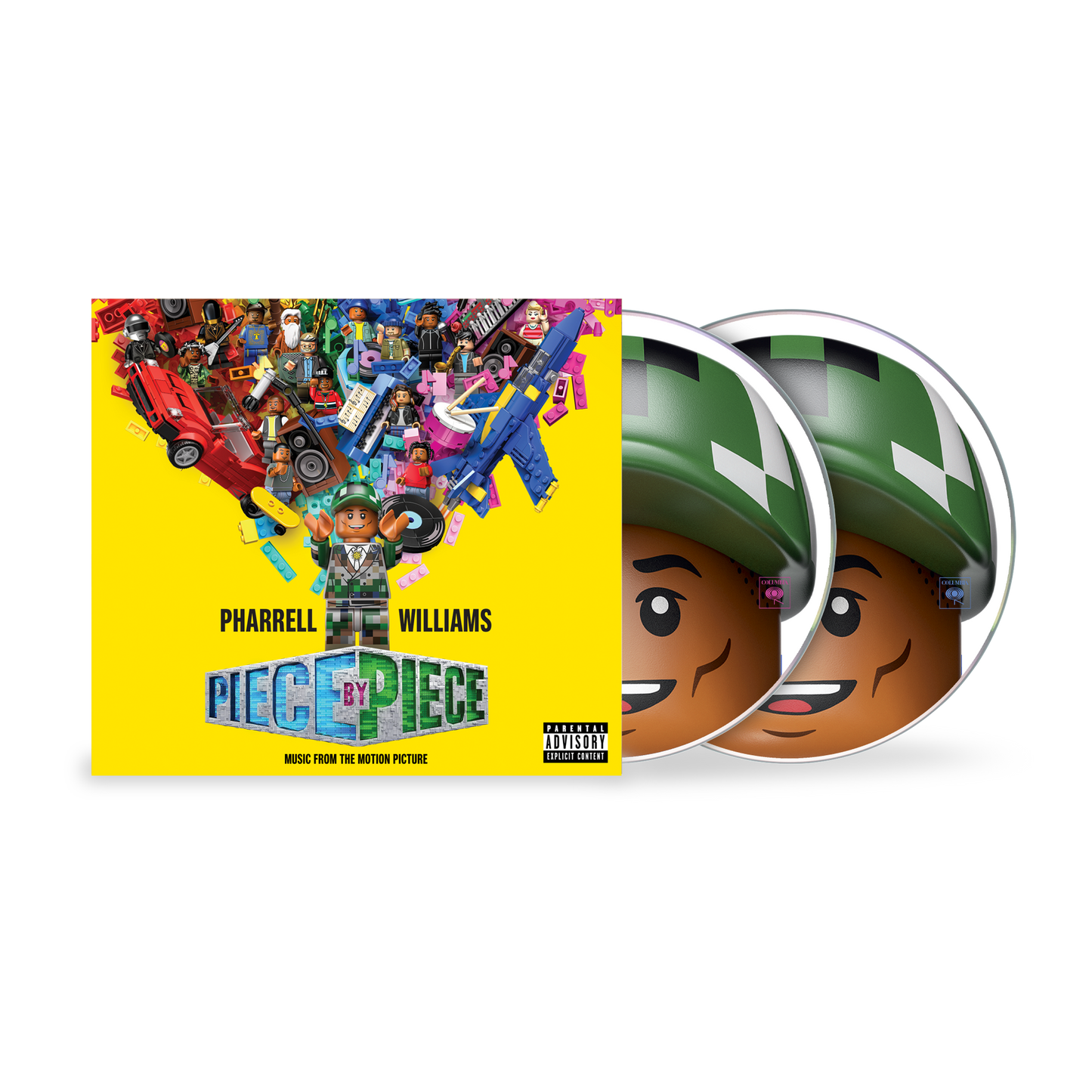 Pharrell Williams "Piece By Piece" CD with colorful cover art and two discs.