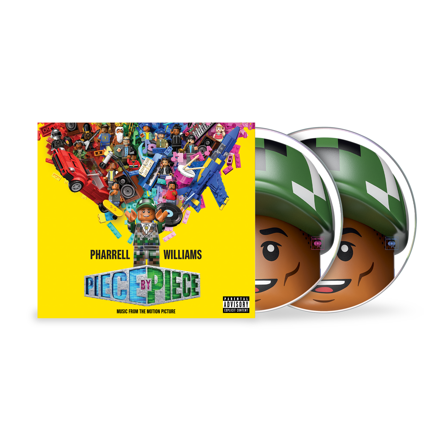 Pharrell Williams "Piece By Piece" CD with colorful cover art and two discs.