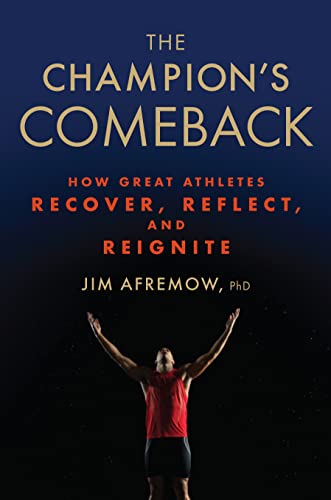 Book cover with title and silhouette of an athlete with arms raised.