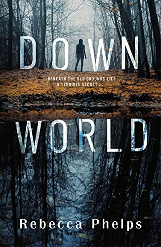 Book cover: "Down World" with a figure in a forest and watery reflection.