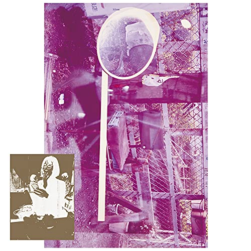 Vinyl album cover with abstract collage of a street scene and figures.