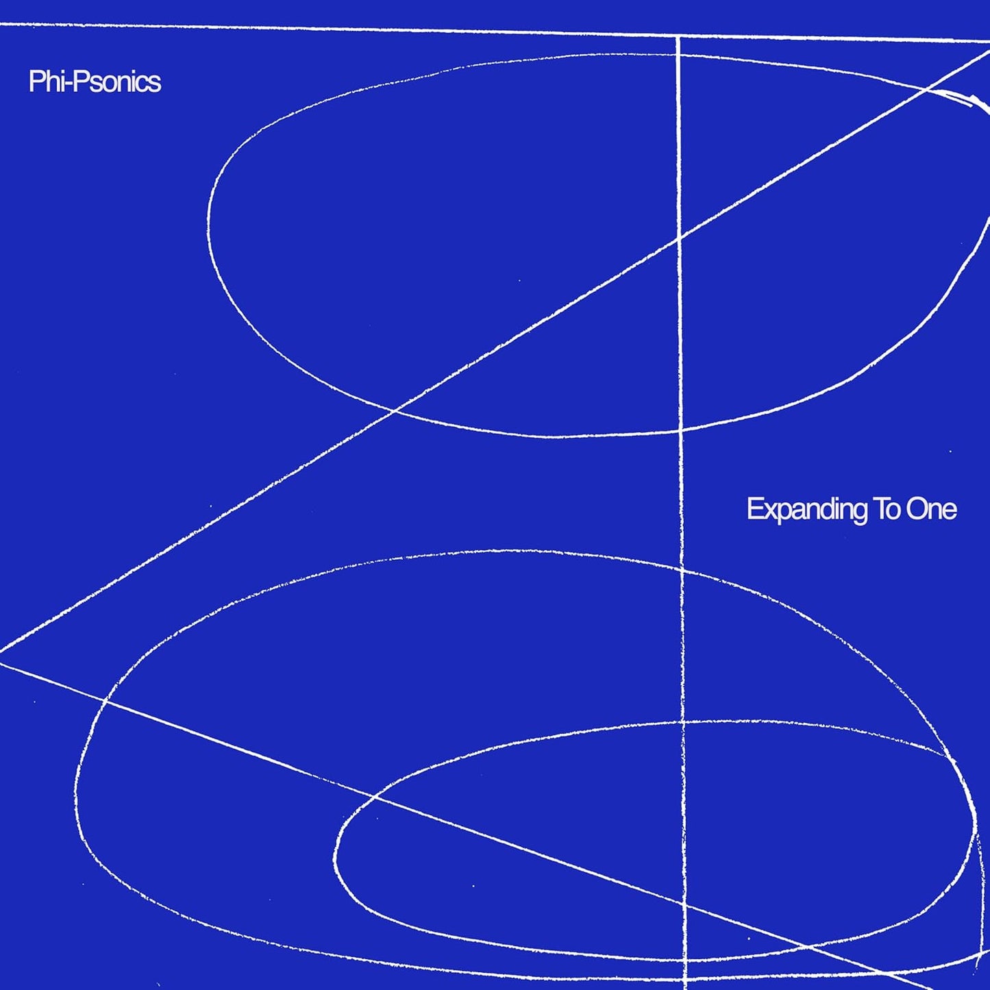 Blue album cover with white geometric lines and text: "Phi-psonics", "Expanding To One".