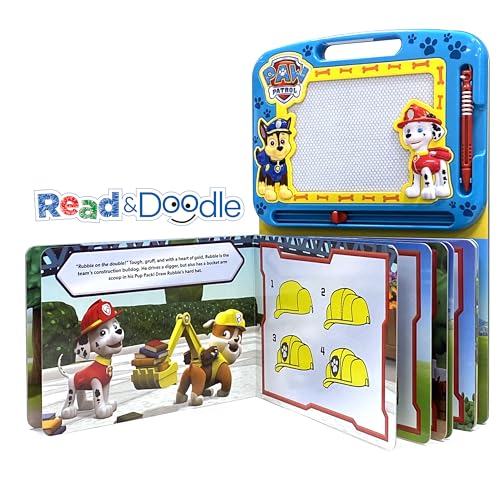 PAW Patrol read and doodle learning book with magnetic drawing screen.