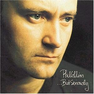 Close-up portrait of Phil Collins on the album cover “…But Seriously.”