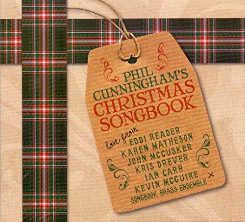 CD cover with a gift tag design and red tartan background.