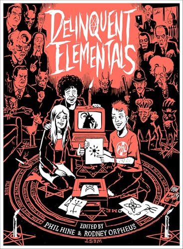 Book cover illustration in red and black showing two punks inside a ritual circle.