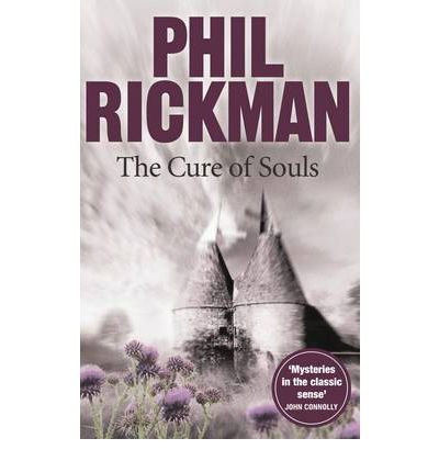 Book cover featuring oast houses, purple thistles, and the title The Cure of Souls.