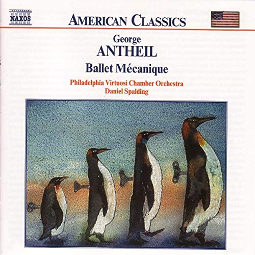 CD cover featuring penguins with winding keys, titled "Ballet Mécanique".