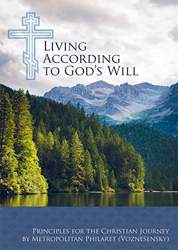 Book cover titled Living According to God’s Will featuring a mountain lake and forest.
