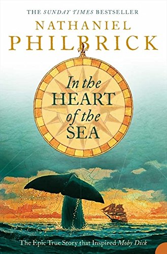 Book cover with a compass, whale tail, and sailing ship illustration.
