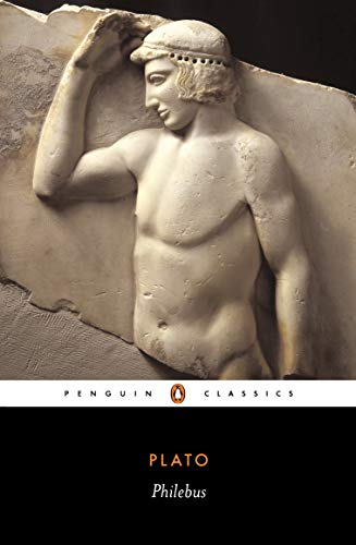 Penguin Classics edition of Plato’s *Philebus* with a classical sculpture image.