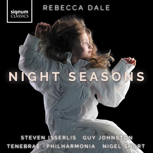 CD cover: young person in white clothing against a black background.