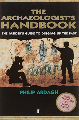 Book cover: "The Archaeologist's Handbook" with figures at a dig site.