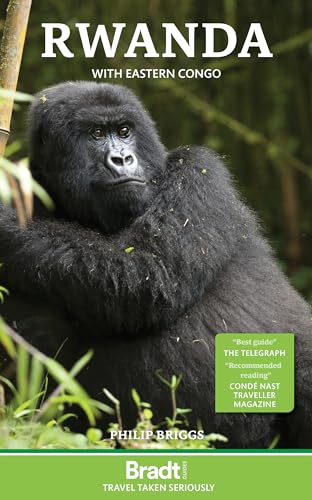 Travel guide cover featuring a gorilla, titled “Rwanda with Eastern Congo.”