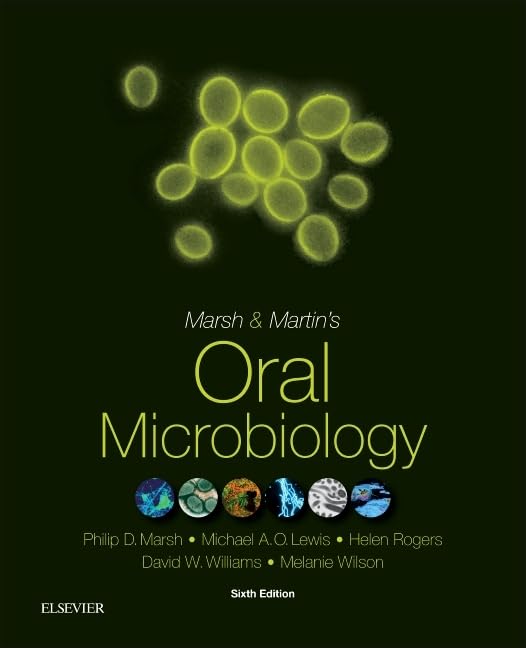 Book cover: "Oral Microbiology" sixth edition with microscopic images.