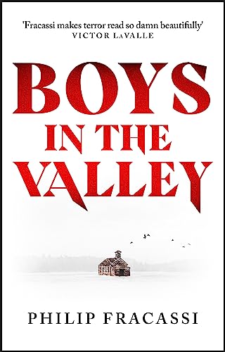 Book cover: “Boys in the Valley” with a cabin in a misty landscape.