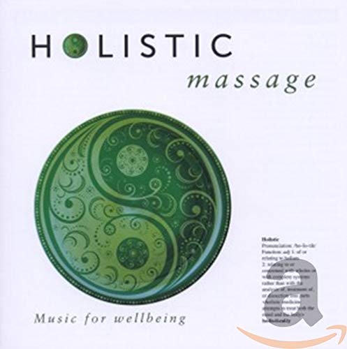 CD cover for “Holistic Massage” featuring a green yin-yang swirl design.