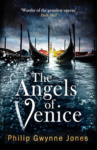 Book cover: gondolas in flooded Venice with dramatic, stormy skies.