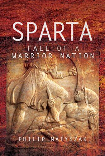 Book cover depicting ancient Spartan warriors in stone relief.