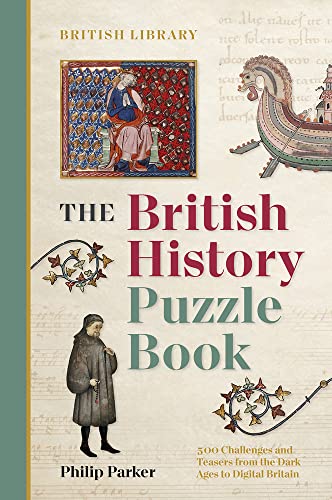 Book cover featuring historical imagery and red text: "The British History Puzzle Book".