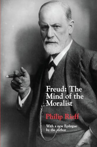 Black and white portrait of Sigmund Freud with book title overlayed.