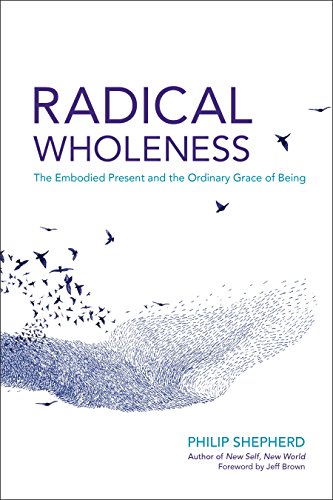 Book cover with blue text, a hand-like shape, and flying birds.