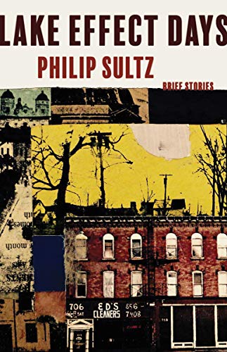 Book cover: "Lake Effect Days" by Philip Sultz, with collage-style artwork.