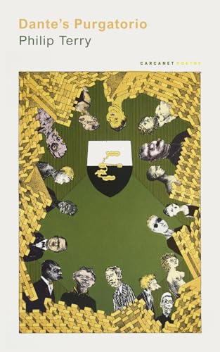Book cover for "Dante's Purgatorio" with illustrated faces and brickwork.