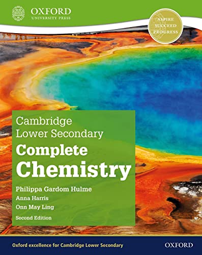 Chemistry textbook cover with colorful abstract image of chemical reactions.