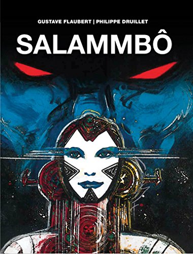Book cover: "Salammbo" with a stylized portrait and blue, red tones.