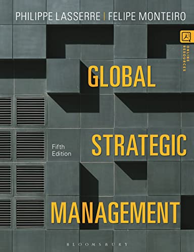 Book cover: “Global Strategic Management” fifth edition, dark blue geometric design.