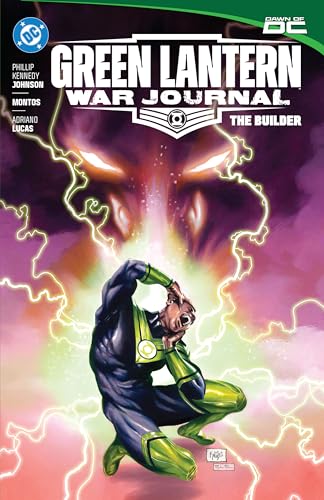 Green Lantern comic book cover featuring a kneeling hero and glowing face.
