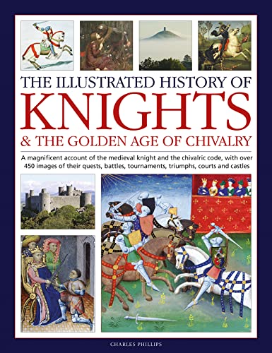 Book cover depicting medieval knights, castles, and tournament scenes.