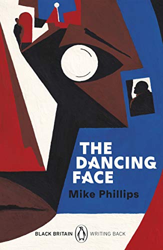 Book cover with abstract face, bold text “The Dancing Face”, and penguin logo.