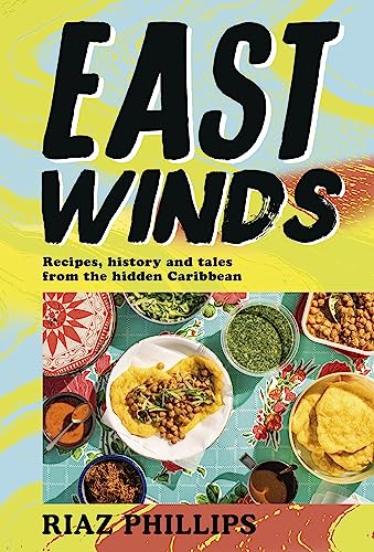 Cookbook cover with food photography and bold "East Winds" title.