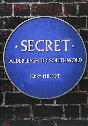 Blue plaque reading “Secret Aldeburgh to Southwold” by Terry Philpot.