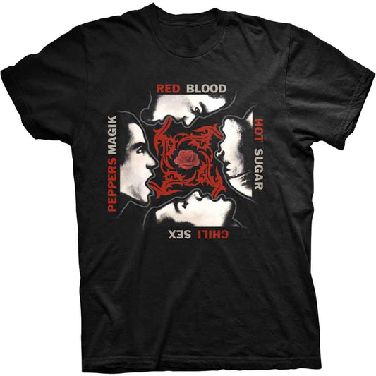 Black t-shirt with the Red Hot Chili Peppers’ *Blood Sugar Sex Magik* album art.