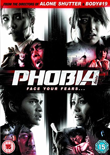 DVD cover for horror film "Phobia" featuring distressed faces and dark imagery.
