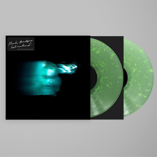 Phoebe Bridgers vinyl record with black cover and two translucent green speckled vinyl discs.