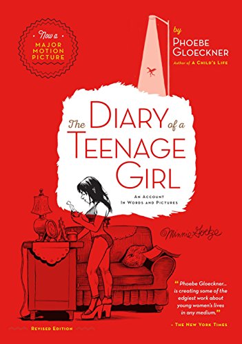 Red book cover with illustrated teenage girl writing in a diary.