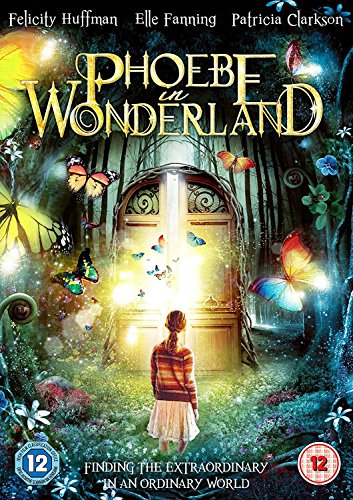 Phoebe in Wonderland" DVD cover with a girl facing a glowing doorway.